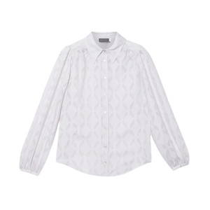 Mint Velvet Grey Diamond Striped Jacquard Shirt